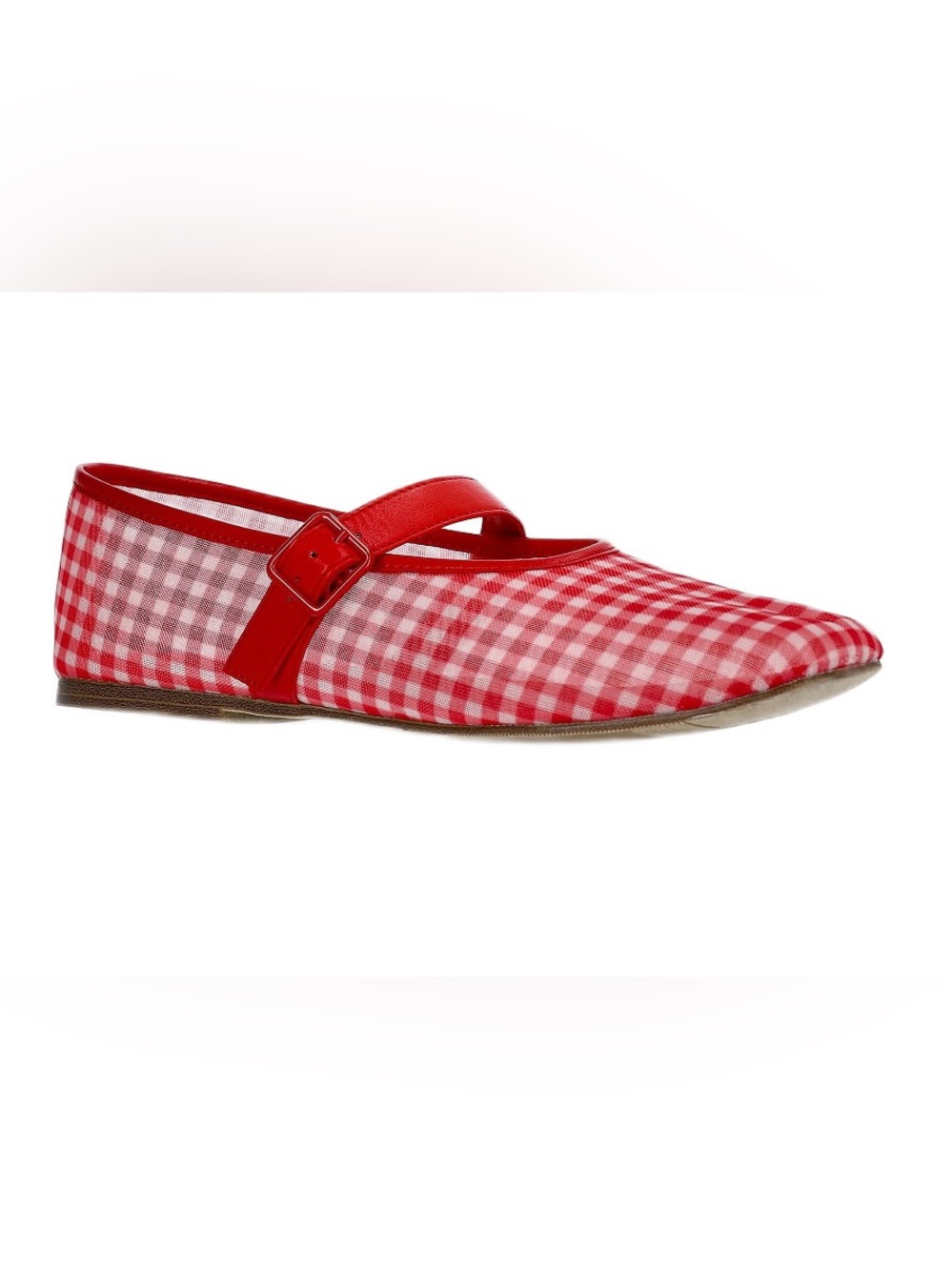 NWT Weekend Academy Red Gingham Mary Jane Ballet Shoes